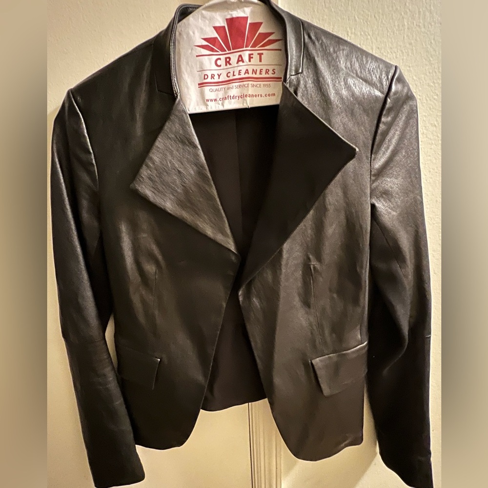 Theory Peplum Leather Jacket